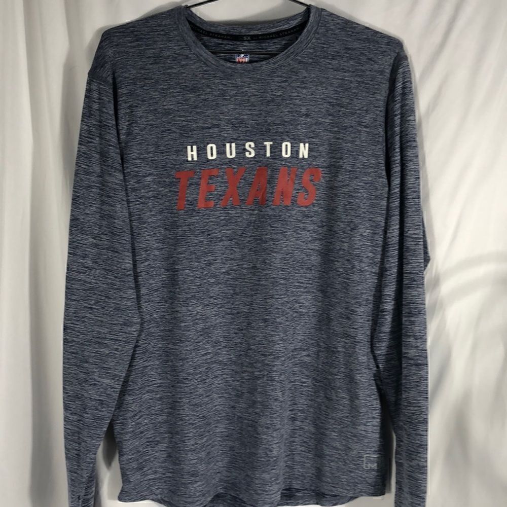 NFL MSX by Michael Strahan Heathered Gray Texans Performance Long Sleeved Tee